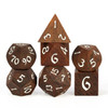 Cusdie 7Pcs Wooden Dice Set Unique Stripe D&D Dice D4 D6 D8 D10 D% D12 D20 Polyhedral Games Dice Set for Table Games RPG