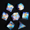 MINI PLANET DND Dice Set Polyhedral Sharp Resin Dice D&D Two Color Whirlpool Dice For RPG Games 7pcs/set Wholesale Custom