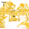 7 Pcs Golden Curve Line Metal Dice Hollow Metal Polyhedral Dice Set Suitable for Role-Playing RPG Board Game Card Game