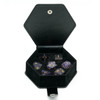 Cusdie Handmade Amethyst Dice 7Pcs 16mm Polyhedral Stone Dice Set with Leather Box Gemstone D&D Dices for Collection RPG