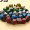 7pcs/set Polyhedral 7-Die Carved Pattern Dice Set D4 D6 D8 D10 D% D12 D20 For Game