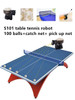 SUZ Table Tennis Robot S101 Table Tennis Trainer with 40+ pingpong balls for kid Racquet sport with pingpong net and Picking Net