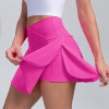 Women Pleated Tennis Skirt with Pockets Shorts Athletic Skirts Crossover High Waisted Athletic Golf Skorts Workout Sports Skirts