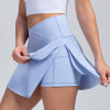 Women Pleated Tennis Skirt With Pockets Shorts Athletic Skirts Crossover Breathable Athletic Golf Skorts Workout Sports Skirts