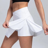 Women Pleated Tennis Skirt With Pockets Shorts Athletic Skirts Crossover Breathable Athletic Golf Skorts Workout Sports Skirts