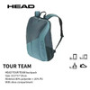 HEAD Tennis Bag 2023 New Tour Team Series Backpack 3 Racquet 6 Packs 9 Pieces Multi-functional Large Capacity Bags