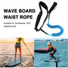 Coiled Leash Maximum Tensile Length Up To 10 Feet Surf Safety Waist Rope SUP Surfboard Waist Leash Belt for Stand Paddle Boards