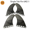 Surfboard UPSURF FUTURE Quad Fin Set UK2.1 Surf Fins Fiberglass Honeycomb Single Tabs Fin Sup Accessories