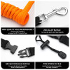 EGGORY Elastic Kayak Paddle Leash Tie Rope Rowing Boat Paddle Board Accessory Fishing Rod Carabiner Adjustable With Safety Hook