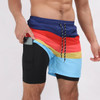 Surfing Beach Shorts New Men's Casual Beach Sports Shorts Printed Double Layer Shorts Men's Anti glare Plus Size