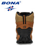 BONA New Designers Leather Hiking Shoes Men Winter Outdoor Mens Sport ShoesTrekking Mountain Athletic Shoes Man