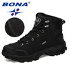 BONA New Designers Leather Hiking Shoes Men Winter Outdoor Mens Sport ShoesTrekking Mountain Athletic Shoes Man