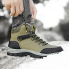 Winter Men Hiking Boots Waterproof Ankle Snow Boots Men Sneakers Outdoor Non-slip High Top Plush Warm Leather Shoes Men Boots