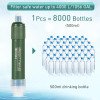 Mini Camping Purification Water Filter Straw TUP Carbon Fiber Water Bag for Survival or Emergency Supplies