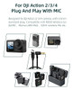 Audio Adapter Cable For DJI Action4/3/2 Macs in DJI Wind Audio Adapter