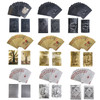 Playing Cards Foil Poker Cards,Deck Waterproof Plastic Diamond Cards Gold for Party&Classic Family Card Game(Gold Silver Black)