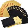 Playing Cards Foil Poker Cards,Deck Waterproof Plastic Diamond Cards Gold for Party&Classic Family Card Game(Gold Silver Black)