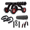 Ab Roller Wheel, 7 In 1 Ab Exercise Wheels Kit with Knee Mat, Jump Rope, Push-Up Bar - Hand Gripper for Men Women