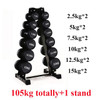 Gym Commercial Full Set Of Stainless Steel Handle Can Be Customized Round Head Rubber Coated Solid Dumbbell