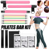 Pilates Bar Kit with Resistance Bands 3-Section Pilates Bar with Stackable Bands Workout Equipment for Legs Hip Waist and Arm