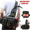 Fishing Tackle Bag for Men Large Capacity Bag for Fishing with Bait Case Waterproof Multifunctional Military Nailon Backpack