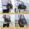 Waterproof Fishing Bag Cross Body Sling Fishing tackle Backpack with Rod Holder Box Storage Military Outdoor Compact Lure Bag