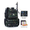 Fishing Camping Tackle Backpack with 4 Trays Large Waterproof Lure Bag with Protective Rain Cover and 4 Tackle Box Tactical Bag