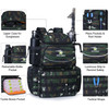 Fishing Camping Tackle Backpack with 4 Trays Large Waterproof Lure Bag with Protective Rain Cover and 4 Tackle Box Tactical Bag