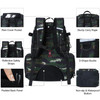 Fishing Camping Tackle Backpack with 4 Trays Large Waterproof Lure Bag with Protective Rain Cover and 4 Tackle Box Tactical Bag