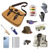 Tourbon Vintage Canvas Leather Fishing Storage Bag Removable Liner Durable Fly Fishing Game Sport Climbing Bags Tourbon Vintage Canvas Leather Fishing Storage Bag Removable Liner Durable Fly Fishing Game Sport Climbing Bags