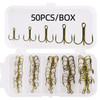 Aorace 120/50pcs High Carbon Steel Treble Fishing Hooks Blank Hard Lure Round Bent Triple Artificial Lure Fishhooks Set With Box Aorace 120/50pcs High Carbon Steel Treble Fishing Hooks Blank Hard Lure Round Bent Triple Artificial Lure Fishhooks Set With Box