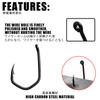 50pcs Carp Fishing Hook Barbed Coated PTFE Coating High Carbon Stainless Steel Eyed Fish Hooks Pinpoint Claw Hooks Fishing Tools