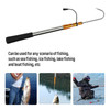 SANLIKE Telescopic Fish Gaff Pole with Stainless Sea Fishing Spear Hook Tackle Rubber Handle for Saltwater Offshore Tool