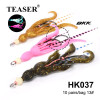 TEASER 10Pair/lot BKK Twin Assist Fishhook Jig Fishing Lure Artificial Silicone Soft Skirt Squid Hook Luminous Rubber Tai Kabura