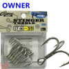 OWNER Three Anchor Hooks ST-66 Deep Ocean Treble Hooks Carbon Steel Strong Squid Fishhooks Round Triple Barbed Explosion Hooks