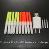 10Pcs Light Sticks Green / Red Work with CR322 CR425 Battery Operated LED Luminous Float Night Fishing Tackle B276