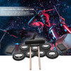 USB Rechargeable Roll-Up Drum Set Portable Foldable Electronic Drum Kit with Drumsticks Foot Pedals for Beginners Training