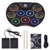 9 Drum Pads Electronic Drum Set Headphone Jack Portable Electronic Drum Set Support Recording for Kids Teens and Adults Beginner