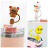 5Pcs Animal Shape Reusable10mm Silicone Straw Topper For Stanley Cup Accessories Dust-Proof Straw Cover Tips Lids
