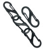 Carabiner Double Opening S Hanging Buckle Black Stainless Steel Key Chain Ultra Light Outdoor Camping Tent Quick Accessories