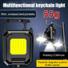 XPE Keychain Light 1000LM COB LED Pocket Work Light 800mAh Type-C USB Rechargeable IPX4 Waterproof for Outdoor Camping Hiking