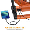 Outdoor Portable Camping Tent Fan with LED Light 7800mAh Battery Solar Powered Rechargeable Rotation Lantern with Hook Picnic