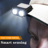 6 Set Mini COB LED Head Lantern Sensor Cap Clip on Light Flashlight Portable 500LM 5 Modes Outdoor Waterproof Camping Head Lamps