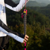 1Pair AONIJIE E4214 Hiking Carbon Fiber Cross-country Poles Folding Trekking Pole Lightweight Walking Stick for Mountaineering