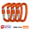 Outdoor Professional Rock Climbing Carabiner 25kN Lock D-shape Safety Buckle For Keys Tools Equipment