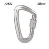 12/25KN Professional Carabiner Climbing Key Hooks High Quality D Shape Aluminum Security Master Lock Outdoor Ascend Tool