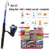 Fishing Rod Combo Full Kits 1.8M Telescopic Spinning Reel Baits Lure Set Travel Fishing Gear Hooks Pole Accessories Beginner