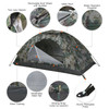 Tomshoo 1/2 Person Ultralight Camping Tent Single Layer Portable Tent Anti-UV Coating UPF 30+ Beach Tent for Outdoor Fishing