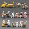 Christmas Easter White Rabbit Carrot Figurine Diy Home Kawaii Room Decor Miniature Fairy Garden Decoration Accessories Modern