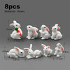 Christmas Easter White Rabbit Carrot Figurine Diy Home Kawaii Room Decor Miniature Fairy Garden Decoration Accessories Modern